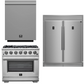 Forno Appliance Package - 36 Inch Pro Gas Range, Dishwasher, Refrigerator, AP-FFSGS6260-36-5