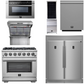 Forno Appliance Package - 36 Inch Pro Gas Range, Range Hood, Refrigerator, Microwave Drawer, Dishwasher, Wine Cooler, AP-FFSGS6260-36-9