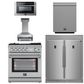 Forno Appliance Package - 30" Gas Range, 30" Range Hood, 60" Refrigerator, Dishwasher, Microwave Drawer, AP-FFSGS6276-30-W-8