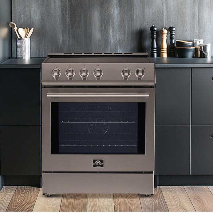 Forno Espresso Package - 30" Induction Range and Under Cabinet Range Hood in Stainless Steel