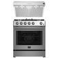 Forno Espresso Package - 30" Gas Range and Under Cabinet Range Hood in Stainless Steel