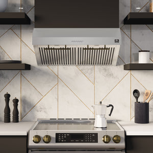 Forno Espresso Package - 30" Gas Range and Under Cabinet Range Hood in Stainless Steel