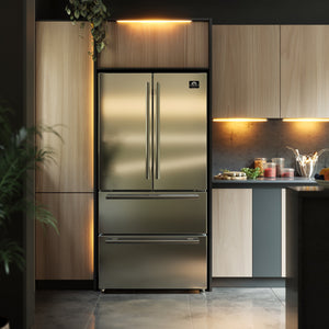 Forno Espresso Package - 30" Induction Range, 36" Refrigerator with Ice Maker, Dishwasher and 24" Microwave Drawer in Stainless Steel