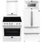 Forno Espresso Package - 30" Electric Range, 36" Refrigerator with Ice Maker, Dishwasher and 24" Microwave Drawer in White with Silver Accents