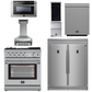 Forno Appliance Package - 30" Gas Range, 30" Range Hood, 60" Refrigerator, Dishwasher, Microwave Drawer, Wine Cooler, AP-FFSGS6276-30-W-9