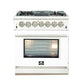 FORNO Capriasca 30" 4.32 cu. ft. Dual Fuel Range with 5 Italian Burners in White, FFSGS6187-30WHT