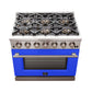 FORNO Capriasca 36" 5.36 cu. ft. Gas Range with 6 Italian Burners in Blue, FFSGS6260-36BLU