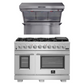 Forno Appliance Package- 48 Inch Gas Burner/Electric Oven Pro Range, Wall Mount Range Hood, AP-FFSGS6187-48