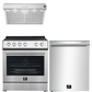 Forno Espresso Package - 30" Electric Range, Range Hood and Dishwasher in Stainless Steel with Silver Handles