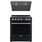 Forno Espresso Package - 30" Electric Range and Range Hood in Black with Silver Handles, FBDL-002-02US