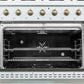FORNO Espresso Antico 36" 4.5 cu. ft. Gas Range with 6 Sealed Burners in White with Antique Brass Accents, FFSGS6219-36WHT