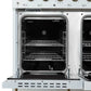 FORNO Espresso Antico 48" 5.5 cu. ft. Gas Range with 8 Sealed Burners and Griddle in White with Antique Brass Accents, FFSGS6219-48WHT
