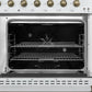 FORNO Espresso Antico 48" 5.5 cu. ft. Gas Range with 8 Sealed Burners and Griddle in White with Antique Brass Accents, FFSGS6219-48WHT
