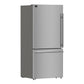 FORNO Espresso Milano 31" 17.2 cu. ft. Refrigerator and Bottom Freezer with Ice Maker in Stainless Steel and Silver Handles
