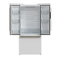 FORNO Espresso Gallipoli 30" 17.5 Cu. Ft. Refrigerator with Ice Maker in White with Antique Brass Handles, FFFFD1974-31WHT