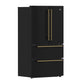 FORNO Espresso Moena 36" 19.2 cu. ft. Refrigerator with Ice Maker in Black with Antique Brass Handles, FFRBI1820-36BLK