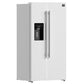 FORNO Espresso Salerno 36" 20 cu. ft. Side-By-Side Refrigerator with Water and Ice Dispenser in White with Silver Handles, FFRBI1844-36WHT