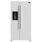 FORNO Espresso Salerno 36" 20 cu. ft. Side-By-Side Refrigerator with Water and Ice Dispenser in White with Silver Handles, FFRBI1844-36WHT