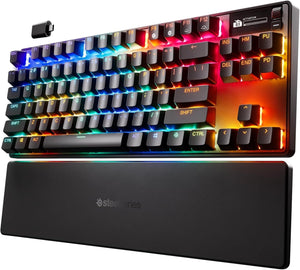 SteelSeries Apex 3 RGB Gaming Keyboard – Water Resistant – Black – Certified Refurbished