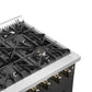 FORNO Galiano 36" 5.36 cu. ft. French Door Gas Range with 6 Sealed Burners in Black with Antique Brass Accents, FFSGS6444-36BLK
