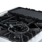FORNO Giovanni 30" 4.32 cu. ft. Gas Range with 5 Burners, Air Fry Basket, Wok Support and Griddle in Black with Antique Brass Accents, FFSGS6274-30BLK