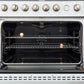 FORNO Marco 36" 5.36 cu.ft. Gas Range with 6 Burners and Temperature Gauge in Black with Antique Brass Accents, FFSGS6277-36WHT