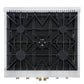FORNO Galiano 30" 4.32 cu. ft. French Door Gas Range with 5 Sealed Burners in White with Antique Brass Accents, FFSGS6444-30WHT