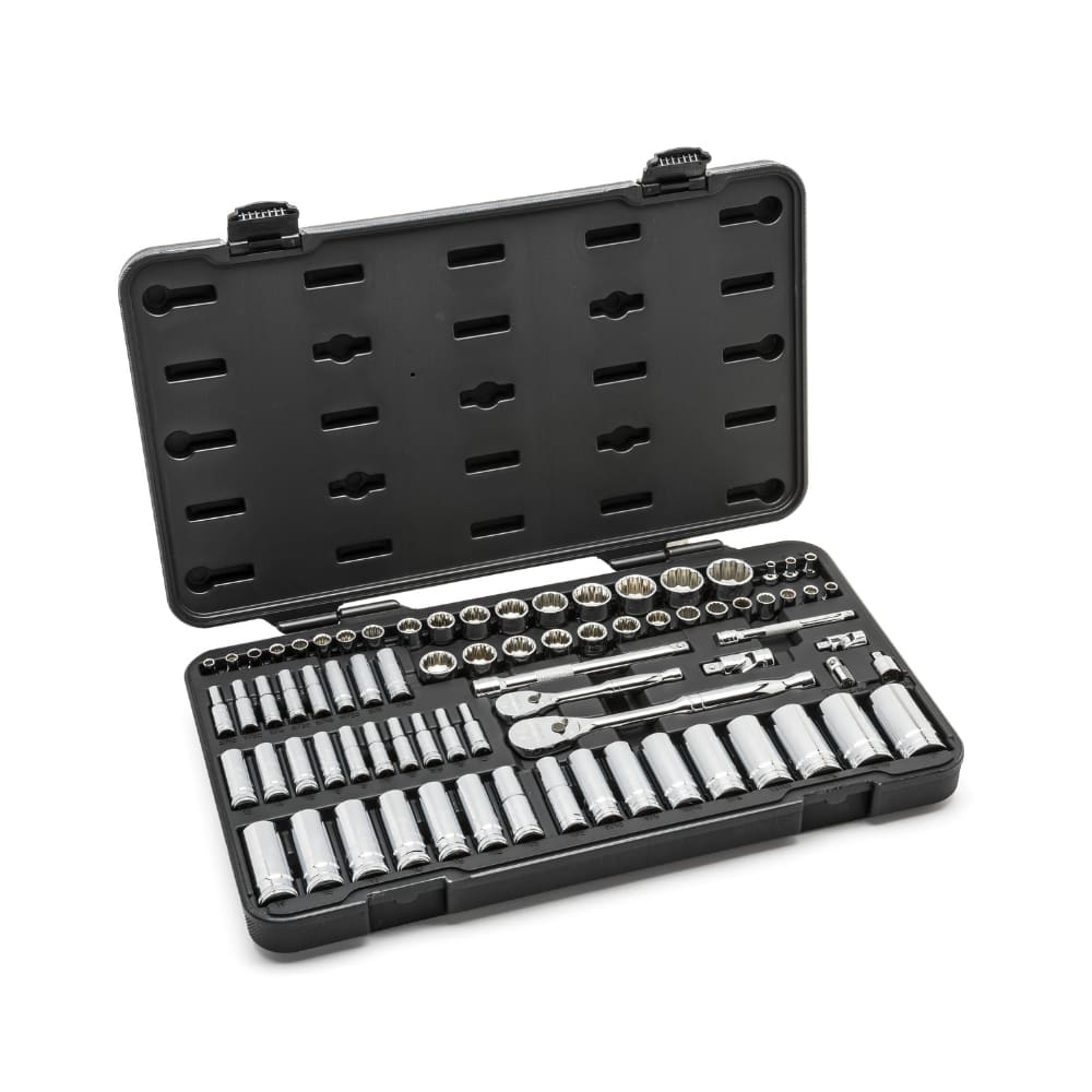 GearWrench 80948 76 Pc. 1/4" & 3/8" Drive 12 Point Standard & Deep SAE/Metric Mechanics Tool Set