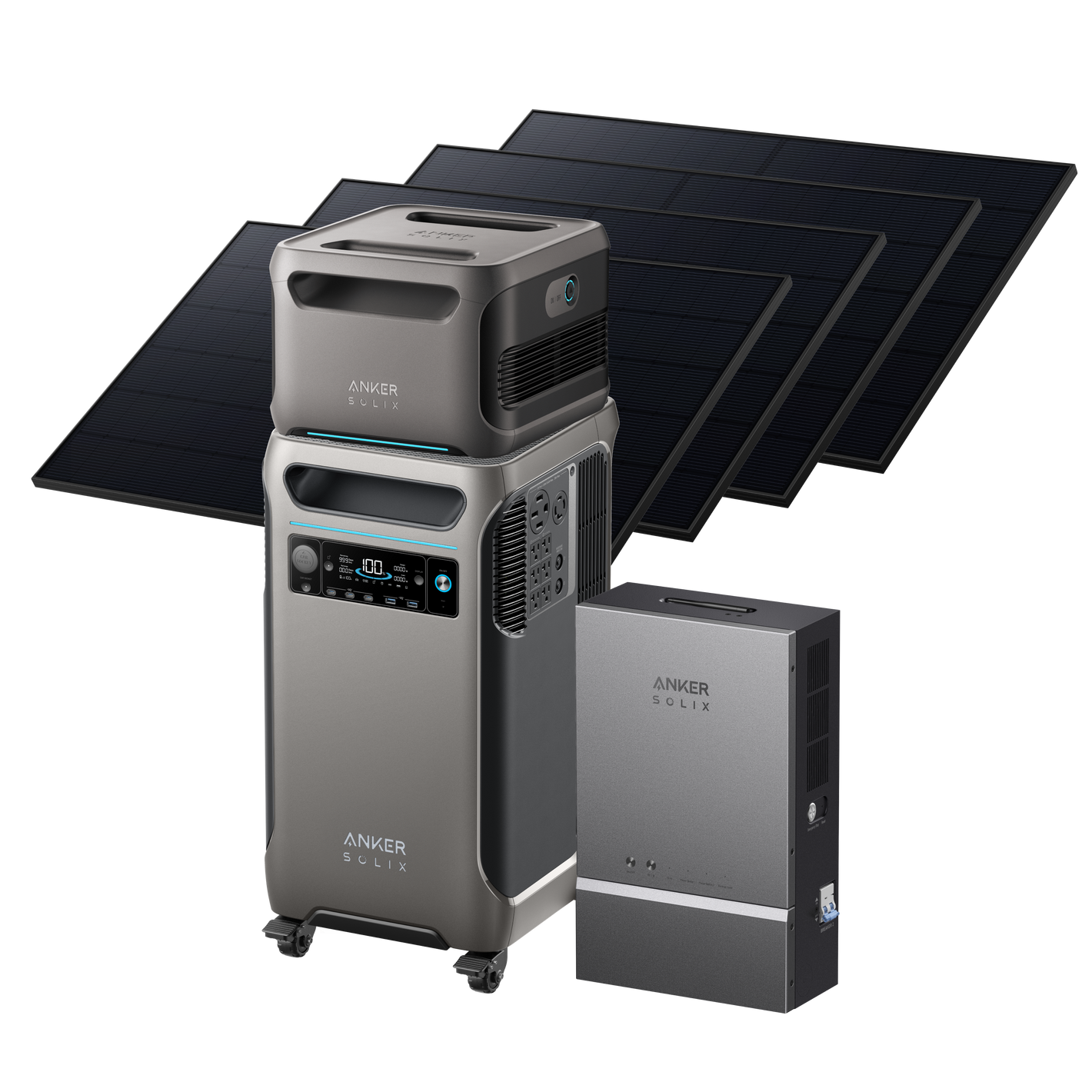 Anker SOLIX <b>F3800</b> + Expansion Battery + Smart Home Power Kit + 4× 410W Rigid Solar Panels