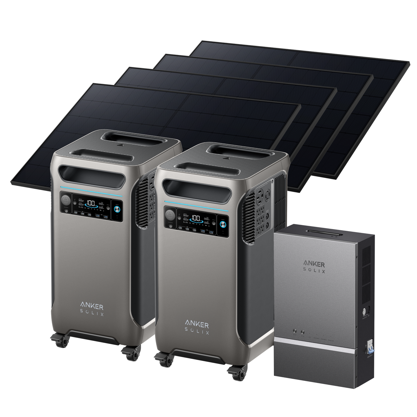2× Anker SOLIX <b>F3800</b> (7.68kWh | 12kW) + Smart Home Power Kit + 4× 410W Rigid Solar Panels
