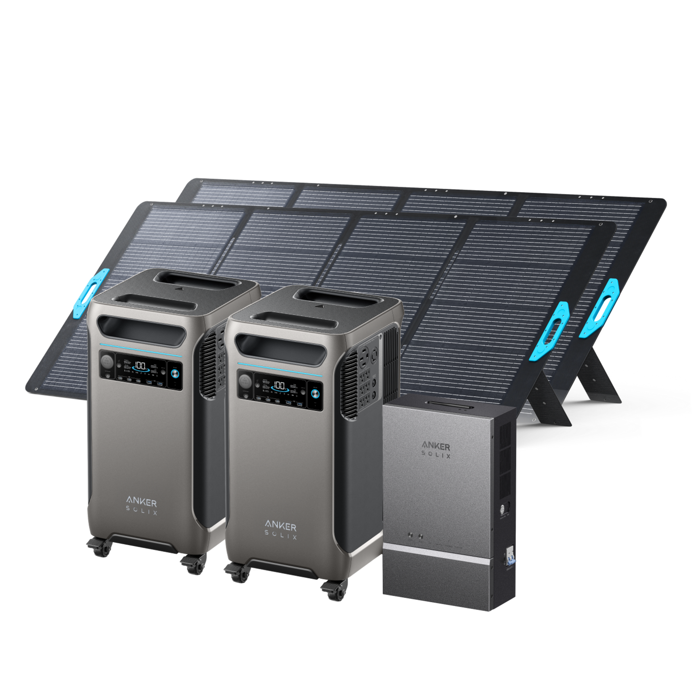 2× Anker SOLIX <b>F3800</b> (7.68kWh | 12kW) + Smart Home Power Kit + 2× 400W Solar Panels