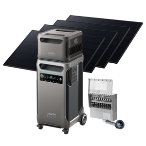 Anker SOLIX <b>F3800</b> + Expansion Battery + Home Backup Kit (Transfer Switch + Cable) + 4× 410W Rigid Solar Panels