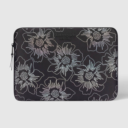 kate spade new york Hollyhock Iridescent Black Puffer Sleeve - Laptop Sleeve 14"