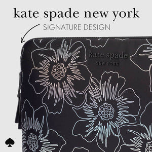 kate spade new york Hollyhock Iridescent Black Puffer Sleeve - Laptop Sleeve 14"
