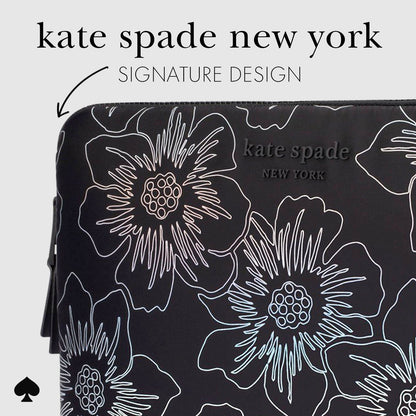 kate spade new york Hollyhock Iridescent Black Puffer Sleeve - Laptop Sleeve 14"