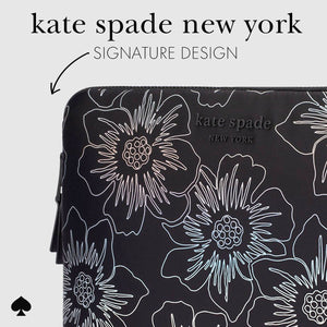 kate spade new york Hollyhock Iridescent Black Puffer Sleeve - Laptop Sleeve 16"