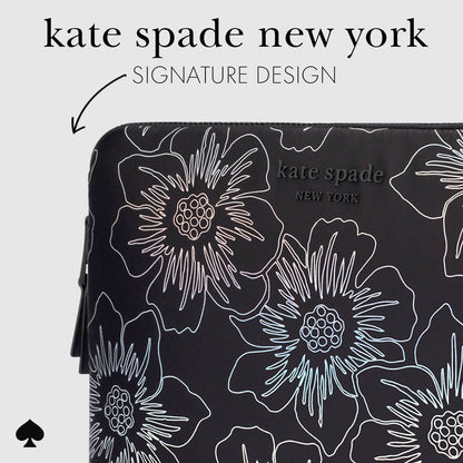 kate spade new york Hollyhock Iridescent Black Puffer Sleeve - Laptop Sleeve 16"