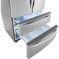 LG 36 in. 4-Door French Door Refrigerator in Stainless Steel 23 Cu. Ft. (LMWC23626S)
