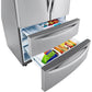 LG 36 in. 4-Door French Door Refrigerator in Stainless Steel 23 Cu. Ft. (LMWC23626S)