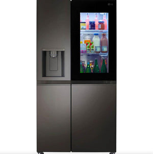 LG 36 in. Side-by-Side InstaView Refrigerator with Craft Ice in Black Stainless 27 Cu. Ft. (LRSOS2706D)