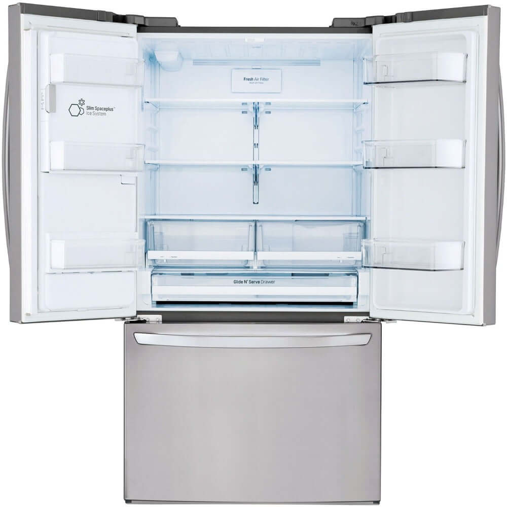 LG 36 in. Wi-Fi Enabled 3-Door French Door Refrigerator in Stainless Steel 22 Cu. Ft. (LFXS26973S)