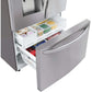 LG 36 in. Wi-Fi Enabled 3-Door French Door Refrigerator in Stainless Steel 22 Cu. Ft. (LFXS26973S)