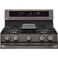 LG 30 in. 5.8-Cu. Ft. Gas Convection Smart Range with AirFry and InstaView, Black Stainless Steel (LRGL5825D)