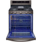 LG 30 in. 5.8-Cu. Ft. Gas Convection Smart Range with AirFry and InstaView, Black Stainless Steel (LRGL5825D)