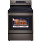 LG 30 in. 6.3-Cu. Ft. Electric Smart Range with EasyClean and AirFry Black Stainless Steel (LREL6323D)