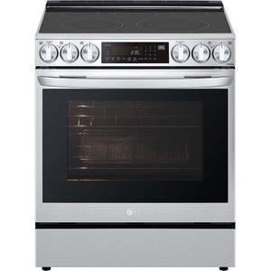 LG 30 in. 6.3-Cu. Ft. Smart Wi-Fi Enabled ProBake Convection InstaView Electric Slide-in Range with Air Fry, Stainless Steel (LSEL6335F)