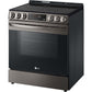 LG 30 in. 6.3-Cu Ft. Smart Wi-Fi Enabled Fan Convection Electric Slide-in Range with Air Fry and EasyClean (LSEL6333D)