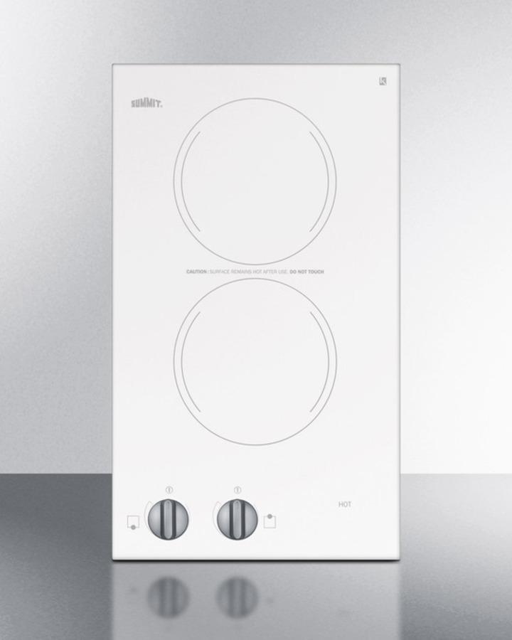 12" Wide 230v 2-burner Radiant Cooktop