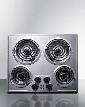 Summit CR4SS24 24" Wide 240v 4-burner Coil Cooktop