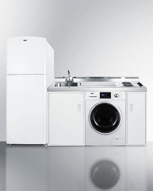 Summit ACKSPWD86 86" Wide All-in-one Kitchenette With Washer/dryer Combo